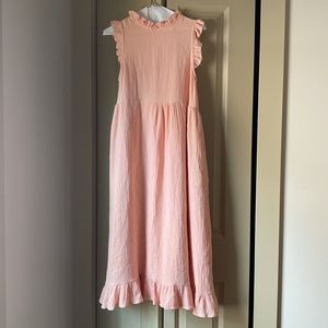 Peach/Light Pink Summer Ruffled Maxi Dress